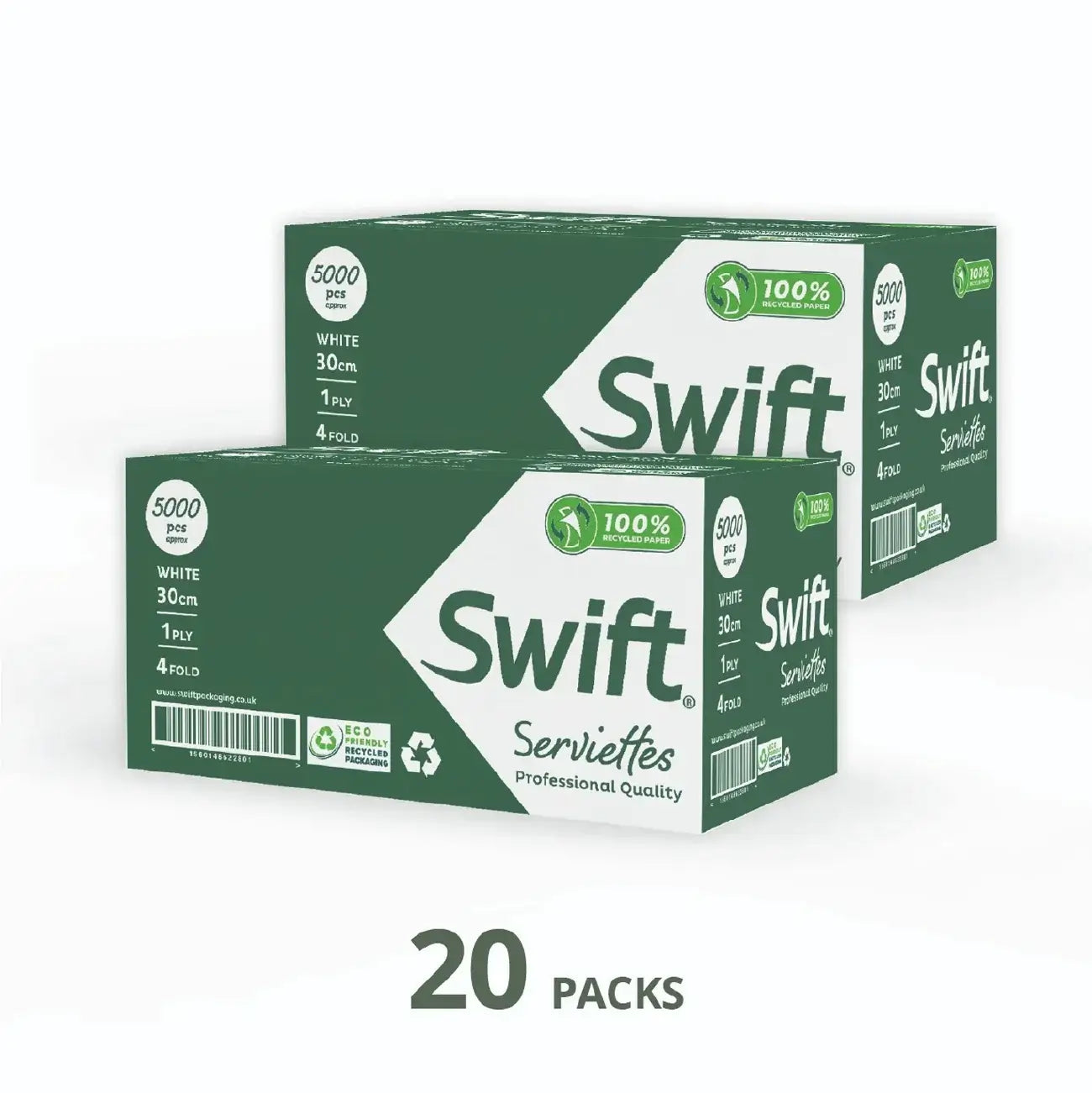 30cm Serviettes 1ply 4 Fold | 2 Napkin Box in UK