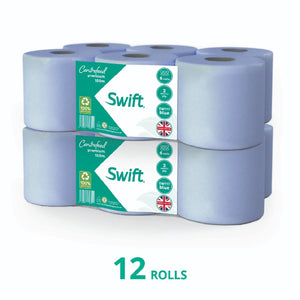 Swift Centrefeed Blue 150m Flat sheet