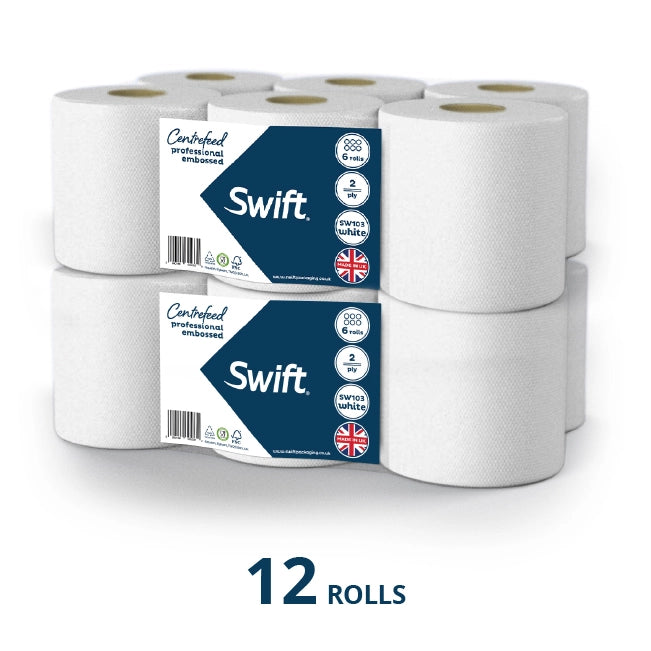 Swift Centrefeed White Embossed