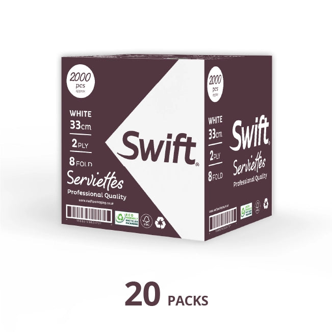 Swift Serviettes 33cm 2Ply 8 fold