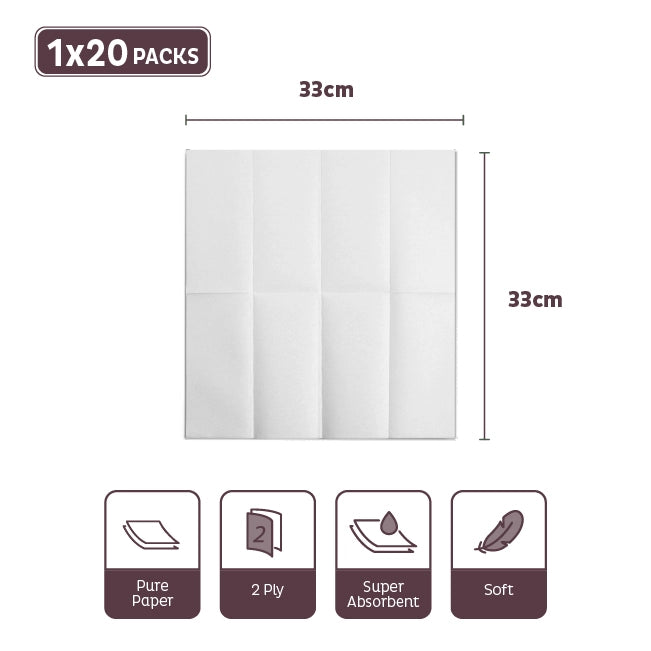 Swift Serviettes 33cm 2Ply 8 fold