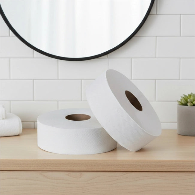 Mini jumbo toilet rolls embossed bulk value