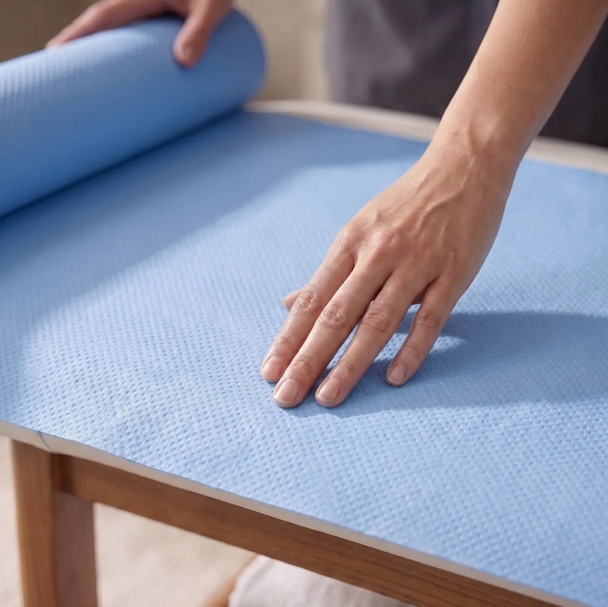 Velor Hygiene Rolls, Blue, 2-ply, 9 Rolls (1 pack), 40 Metres / 80 Sheets per Roll, Sheet Size: 50 cm x 50 cm