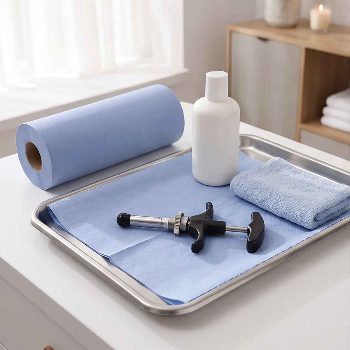 Velor Hygiene Rolls, Blue, 2-ply, 18 Rolls (1 pack), 50 Metres / 100 Sheets per Roll, Sheet Size: 50 cm x 25 cm