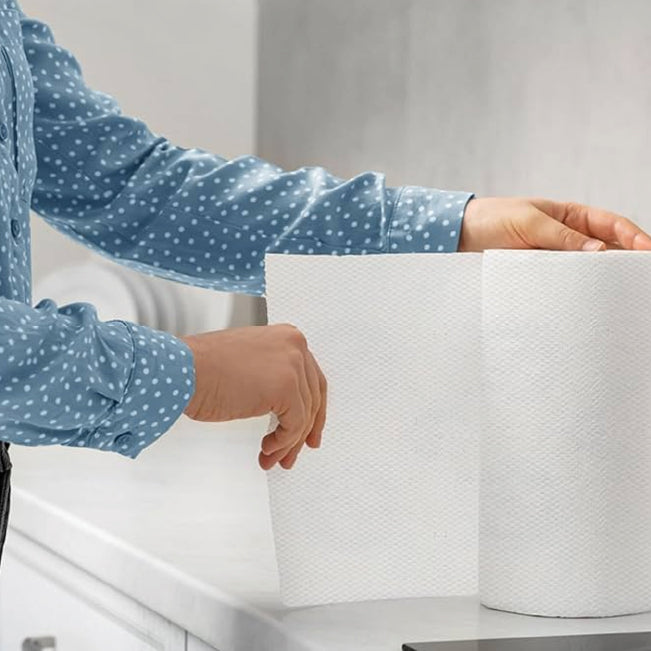 Velor Centrefeed White Embossed - 12 Rolls
