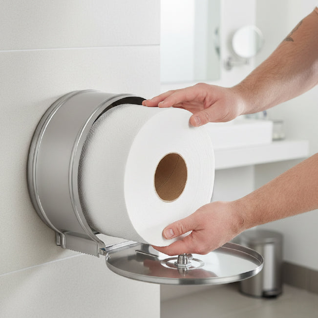 Velor Mini Jumbo Toilet Rolls Embossed - 12 Rolls