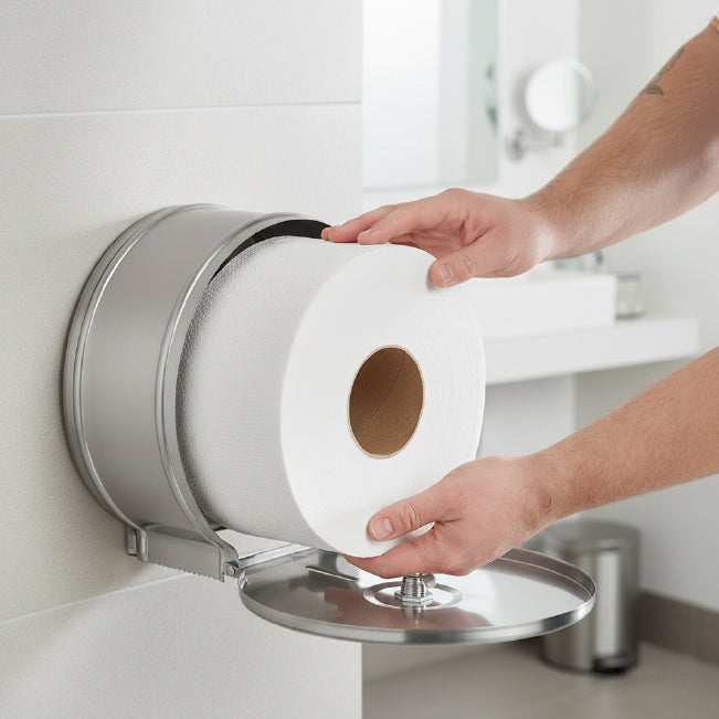 Velor Mini Jumbo Toilet Rolls Embossed - 24 Rolls