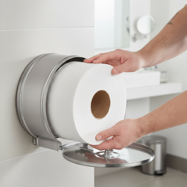 Velor Mini Jumbo Toilet Rolls Embossed - 48 Rolls