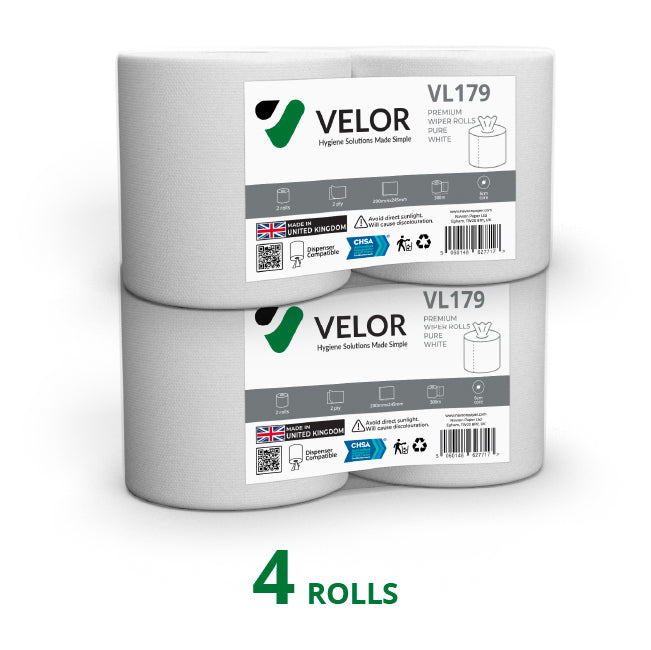 Velor Wiper Rolls White Flat-sheet