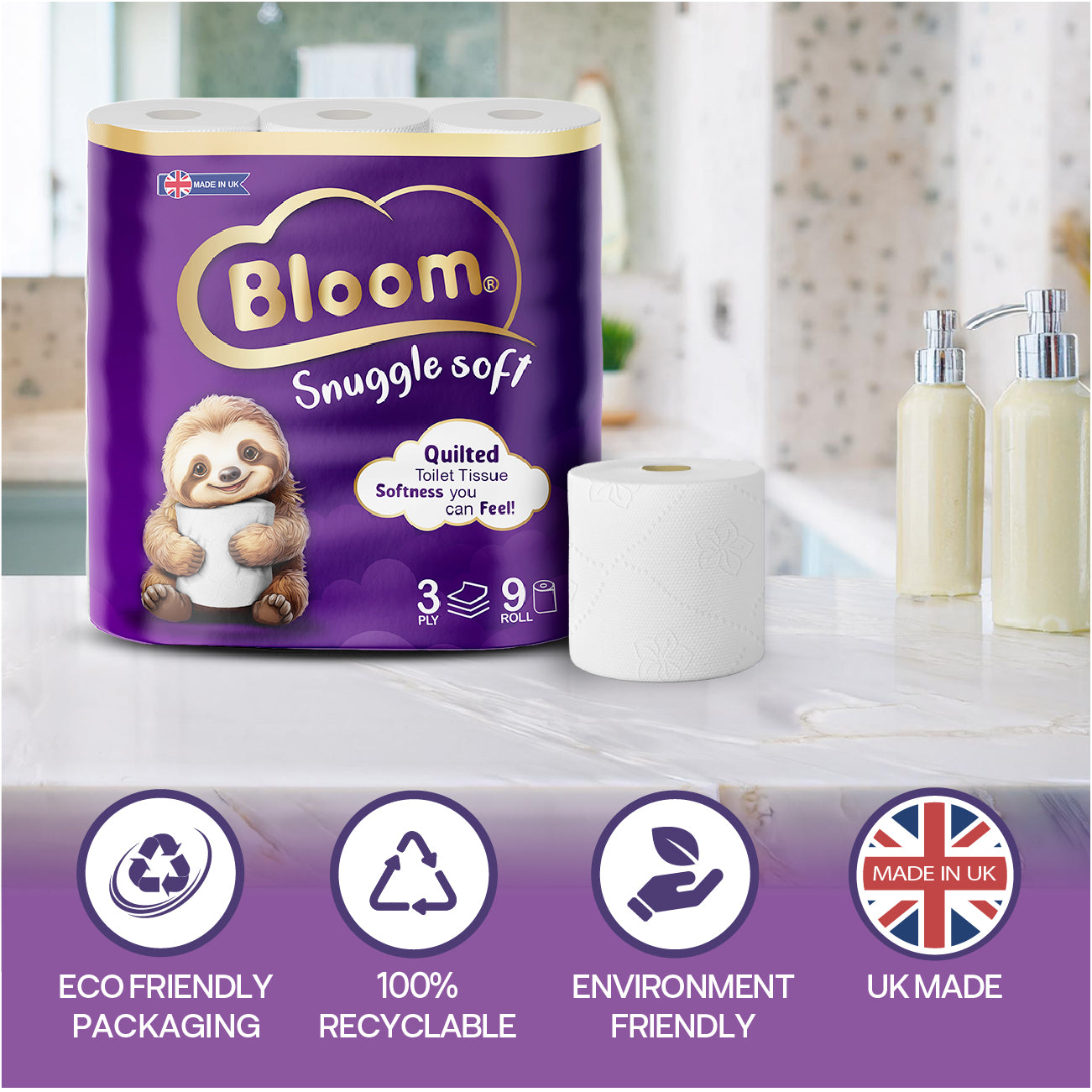 Bloom 3Ply Toilet Rolls
