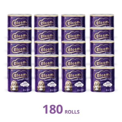 Bloom 3Ply Toilet Rolls – 180 Rolls