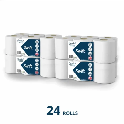 Swift Centrefeed White Embossed - 24 Rolls