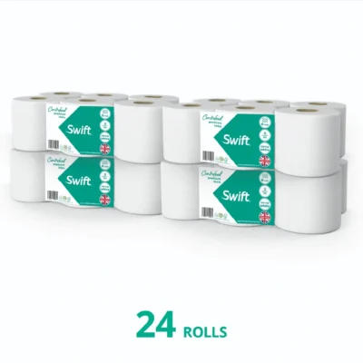 Swift Centrefeed White 150m Flat sheet - 24 Rolls