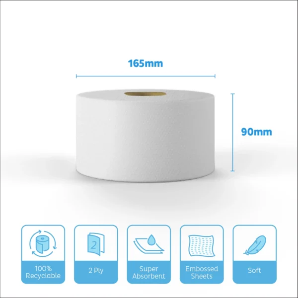 Swift Mini Jumbo Toilet Rolls Embossed - Image 4