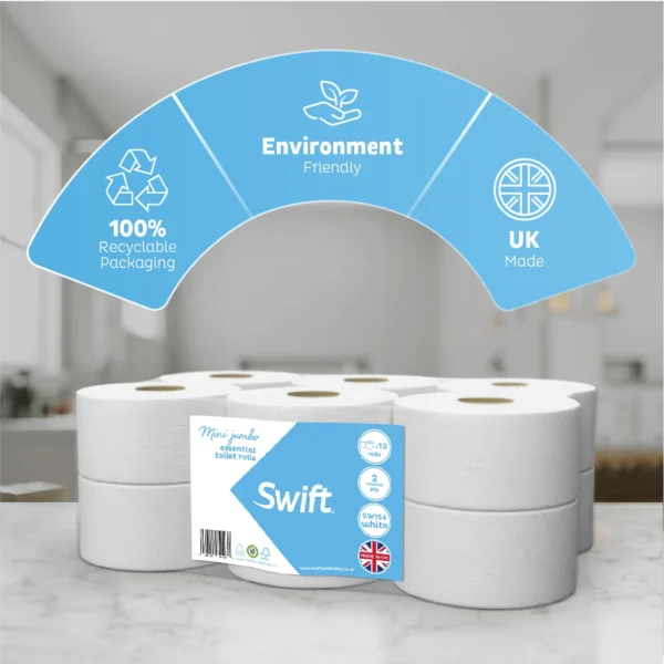 Swift Mini Jumbo Toilet Rolls Embossed