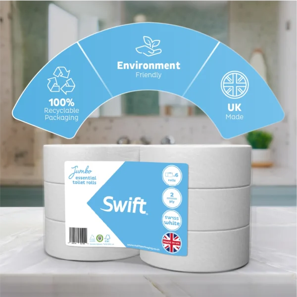 Swift Jumbo Toilet Rolls Embossed