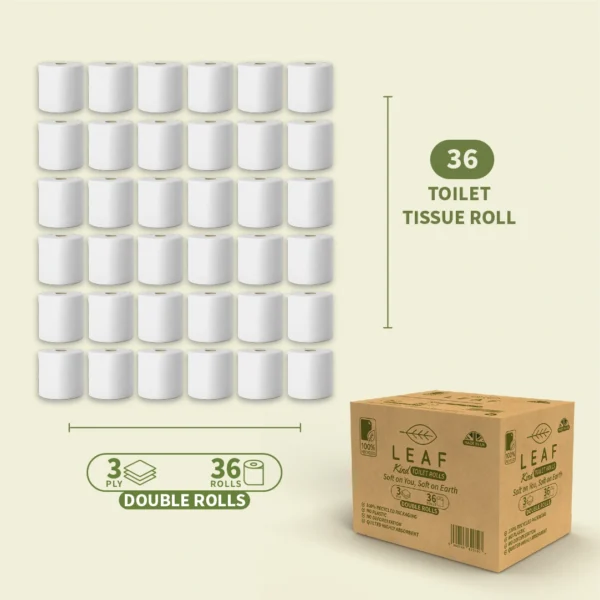 LEAF Kind Premium 3ply Toilet Rolls
