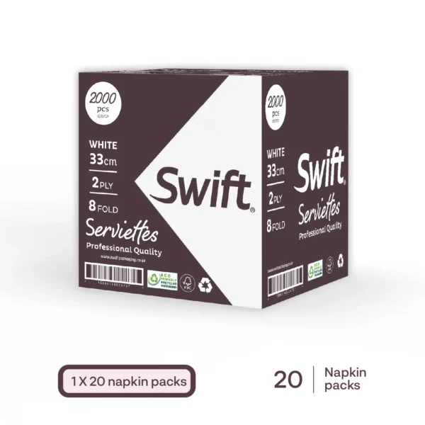 Swift Serviettes 33cm 2Ply 8 fold