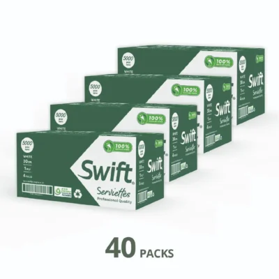 Swift Serviettes 30cm 1Ply 4 fold - 4 Box