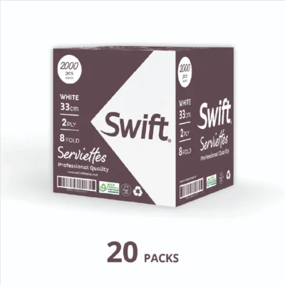 Swift Serviettes 33cm 2Ply 8 fold -1 Box