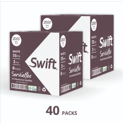 Swift Serviettes 33cm 2Ply 8 fold - 2 Box