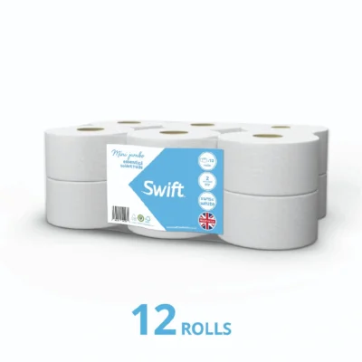 Swift Mini Jumbo Toilet Rolls Embossed -12 Rolls